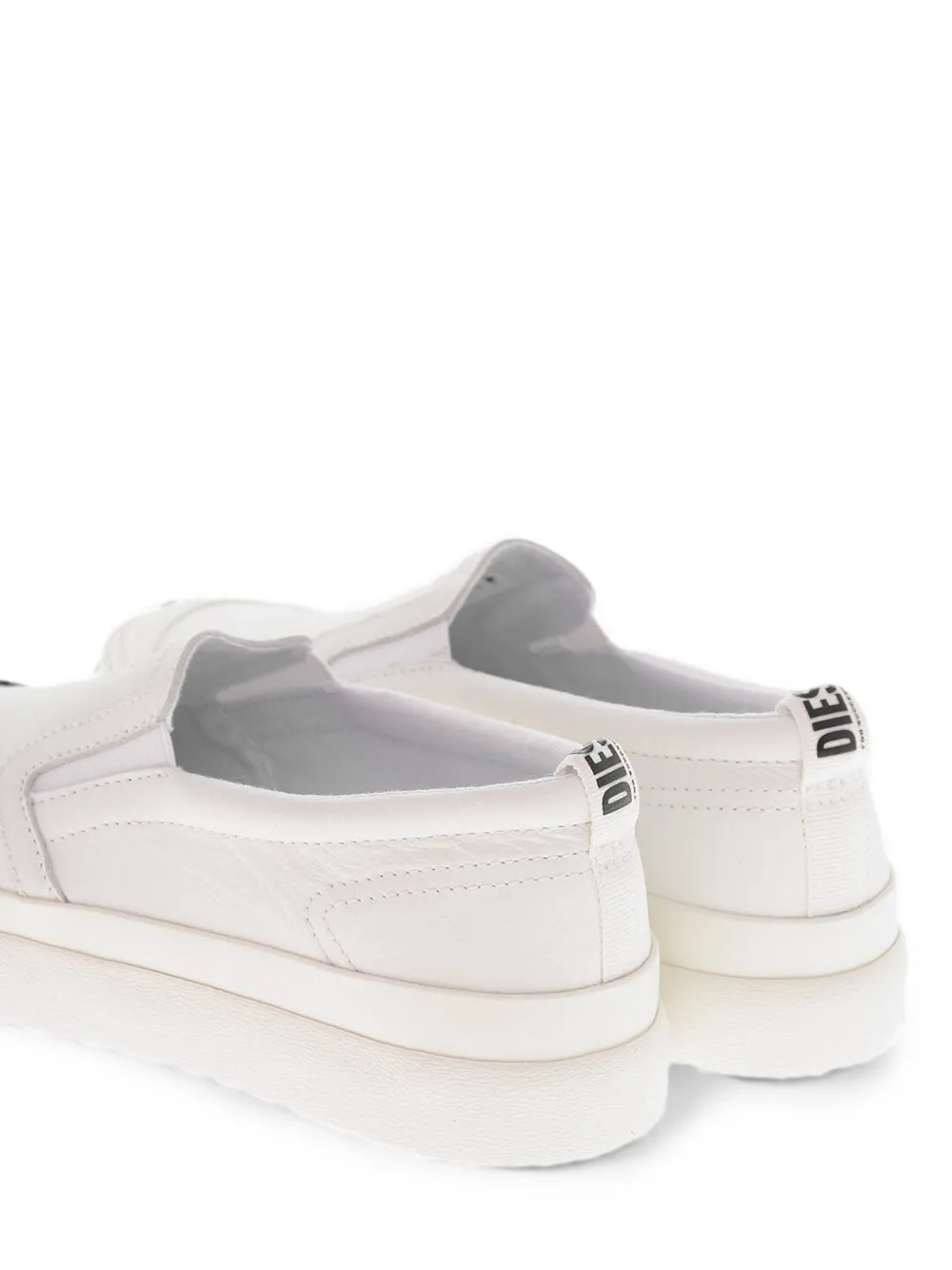 Diesel S-ATHOS leather slip-on sneakers Beige