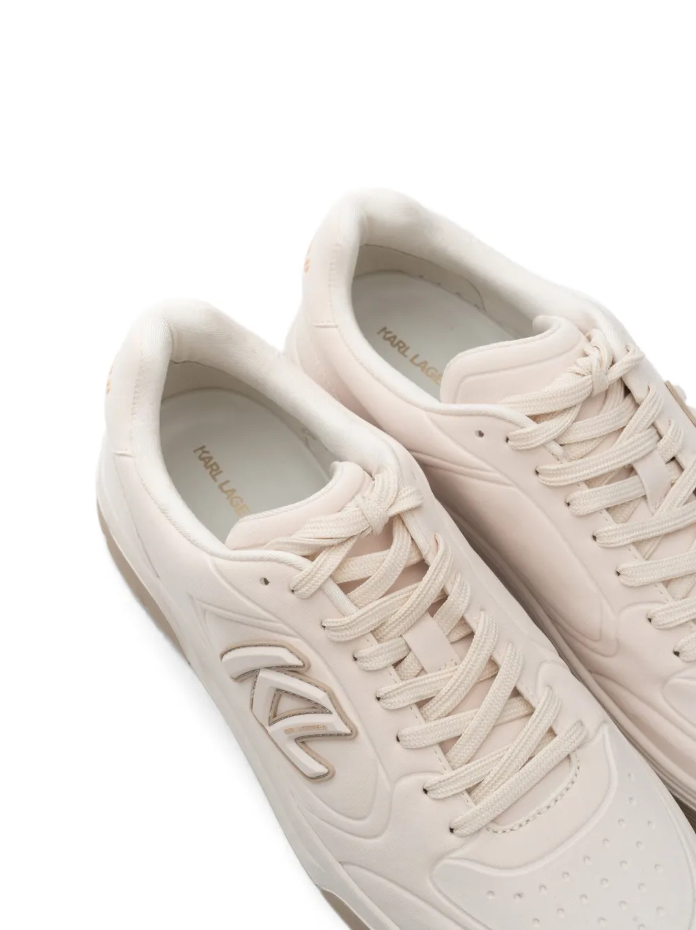 Karl Lagerfeld logo-patch sneakers Beige