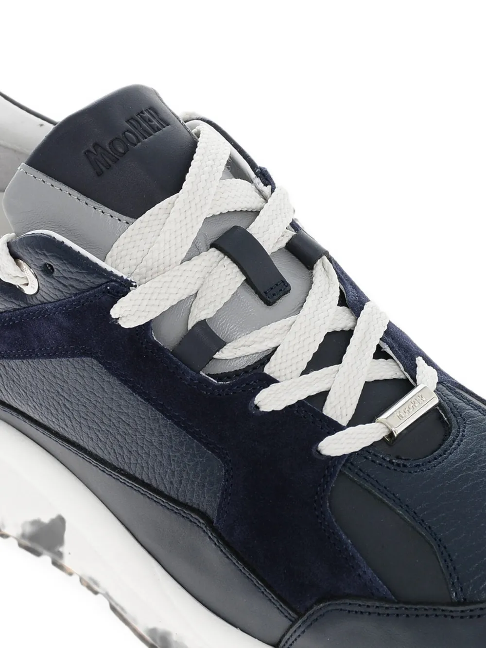 Moorer Hopian sneakers met suède inzetstuk Blauw