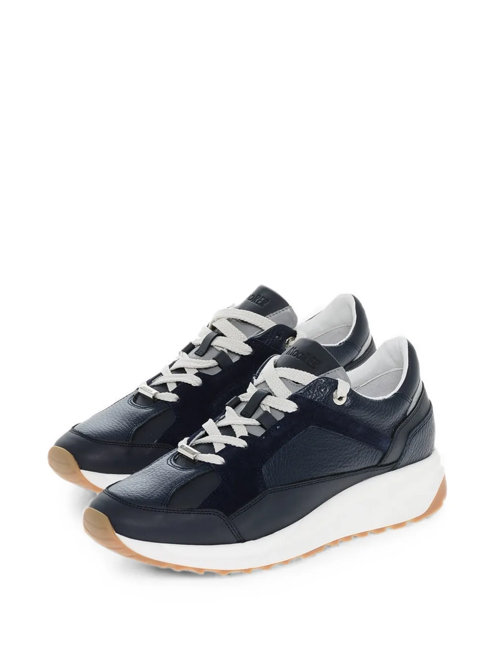 Moorer Hopian sneakers met suède inzetstuk Blauw