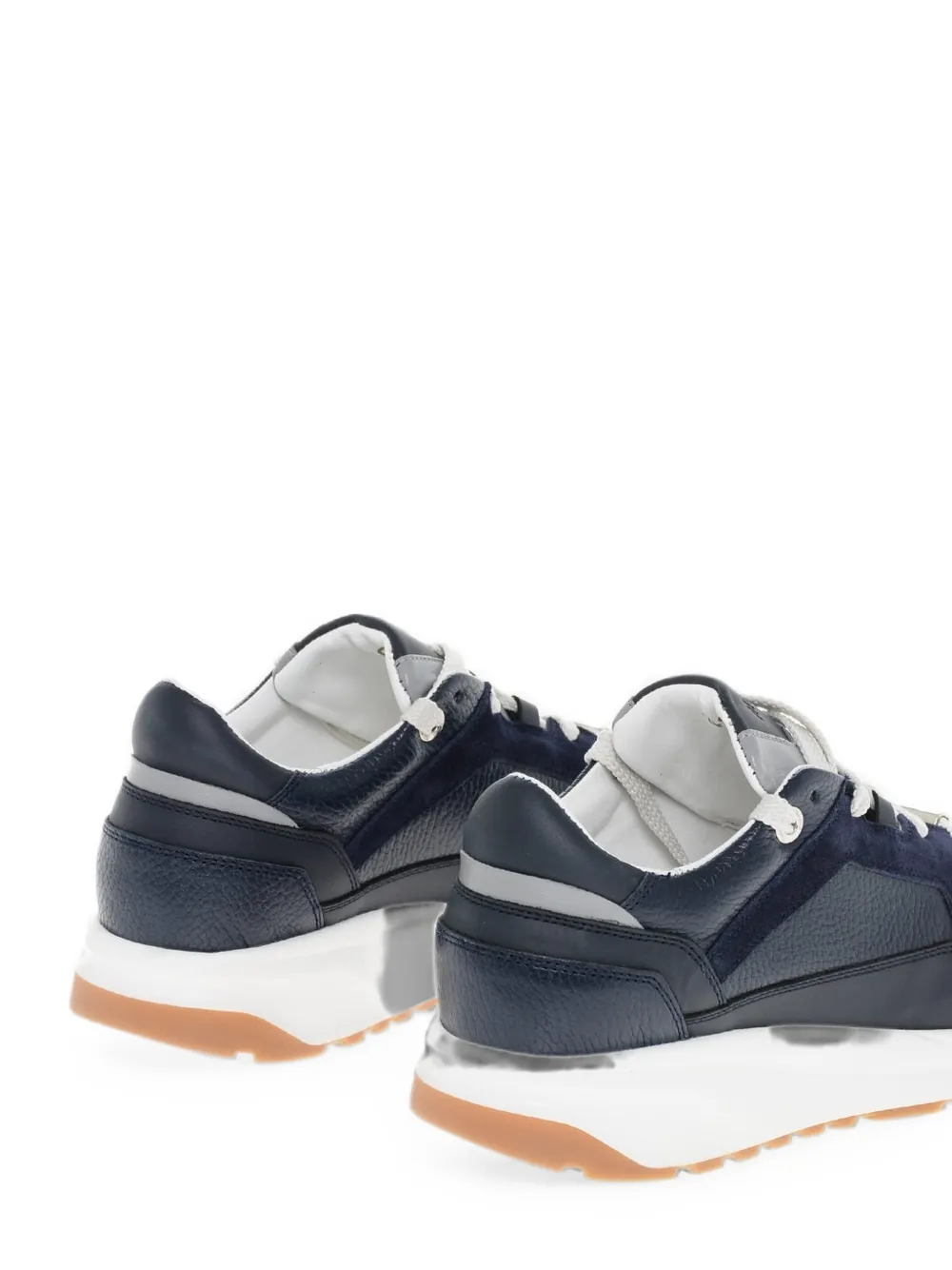 Moorer Hopian sneakers met suède inzetstuk Blauw