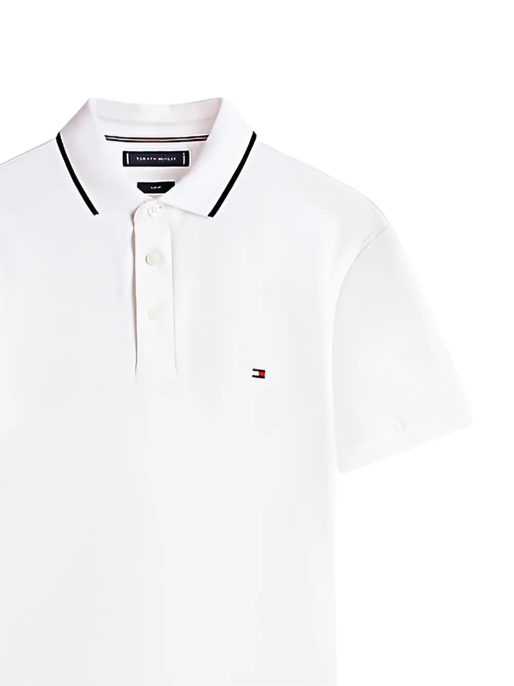 Tommy Hilfiger Slim-fit poloshirt met gestreepte afwerking Wit