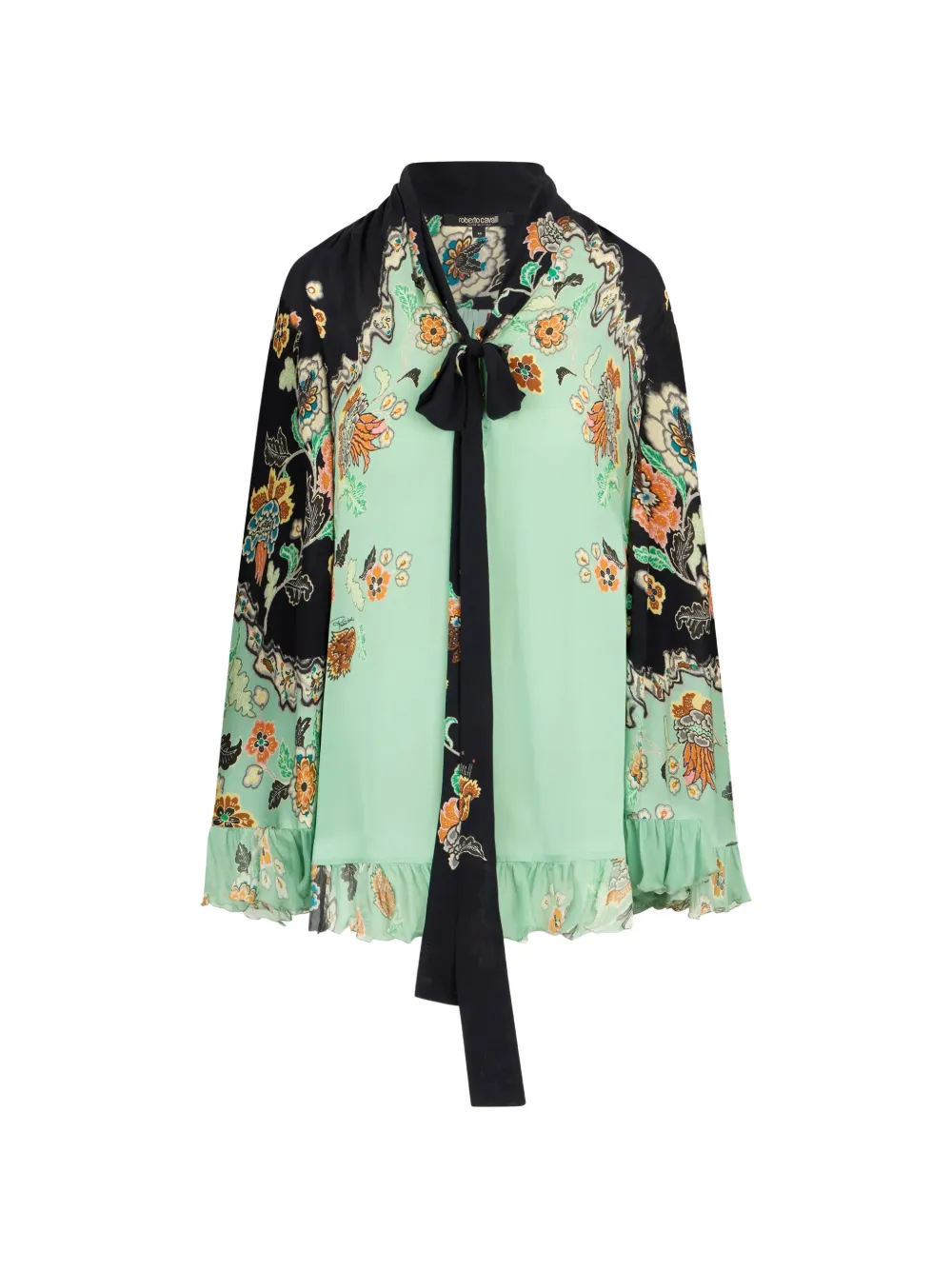 Roberto Cavalli floral-print ruffled mini dress - Grün