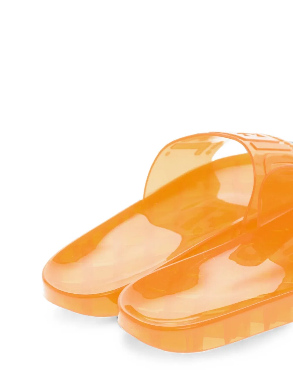 Diesel logo-embossed slides Oranje