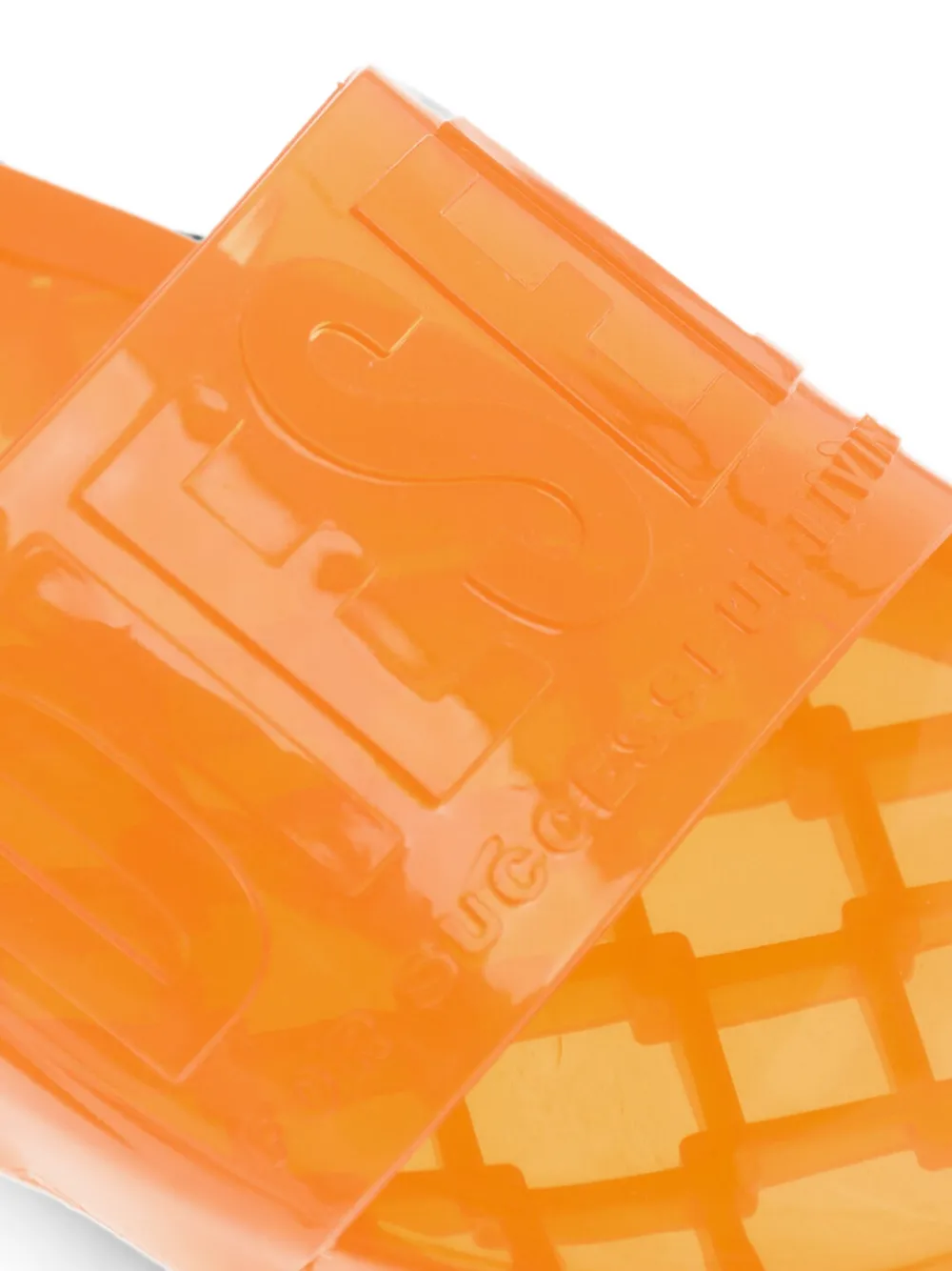 Diesel logo-embossed slides Oranje