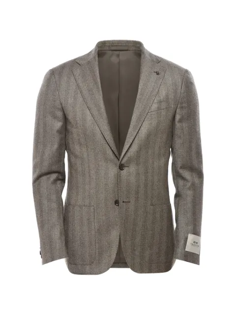 Corneliani herringbone single-breasted blazer