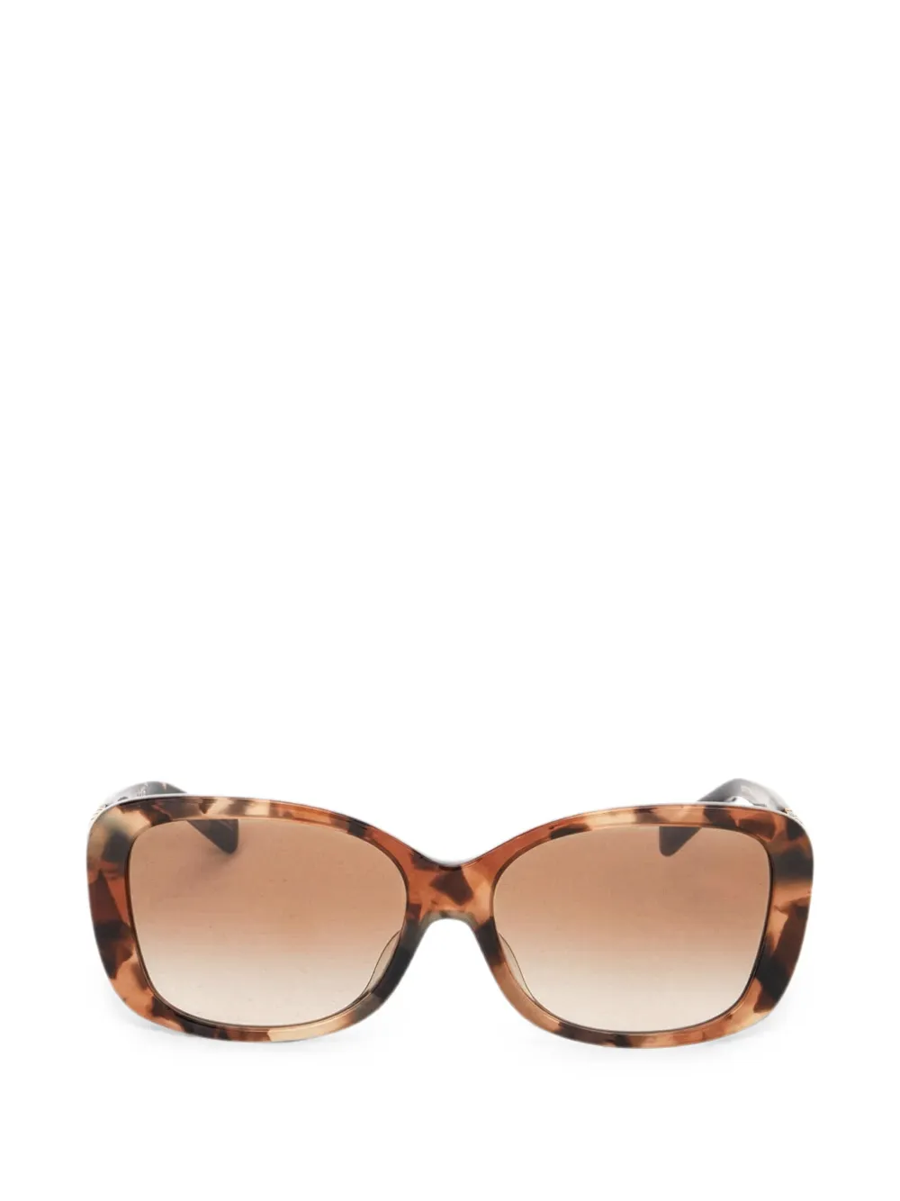 Coach tortoiseshell-effect rectangle-frame sunglasses - Braun