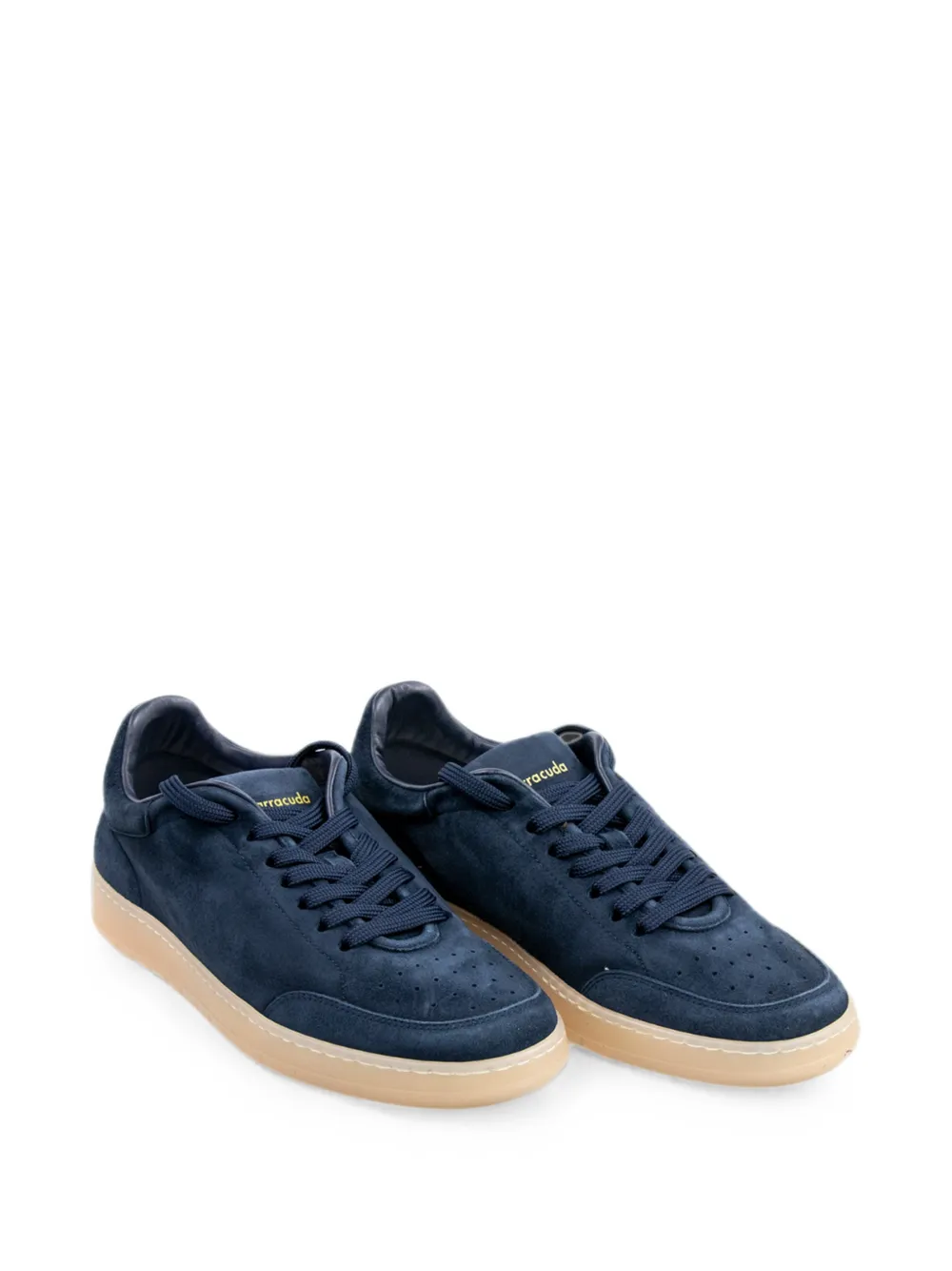Baracuta suede perforated sneakers Blauw