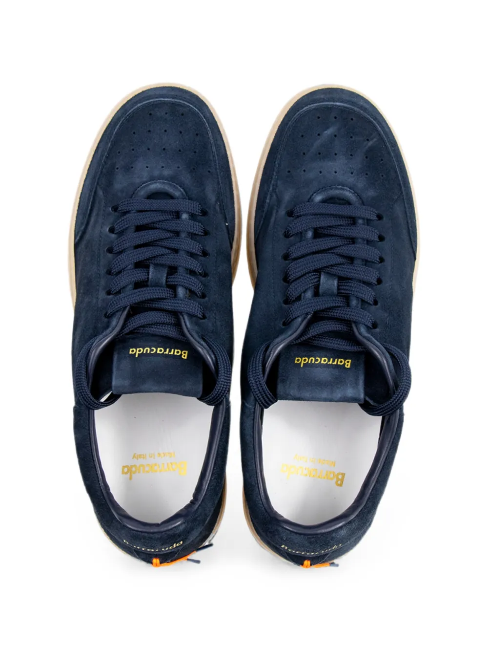 Baracuta suede perforated sneakers Blauw