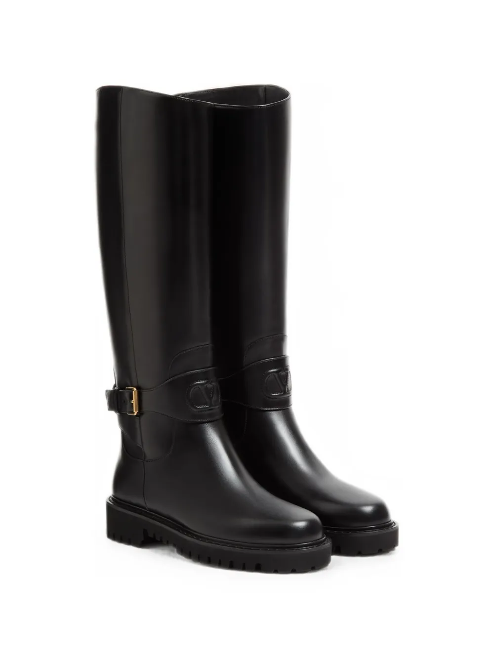 Valentino Garavani VLogo Signature buckle-detail boots Zwart