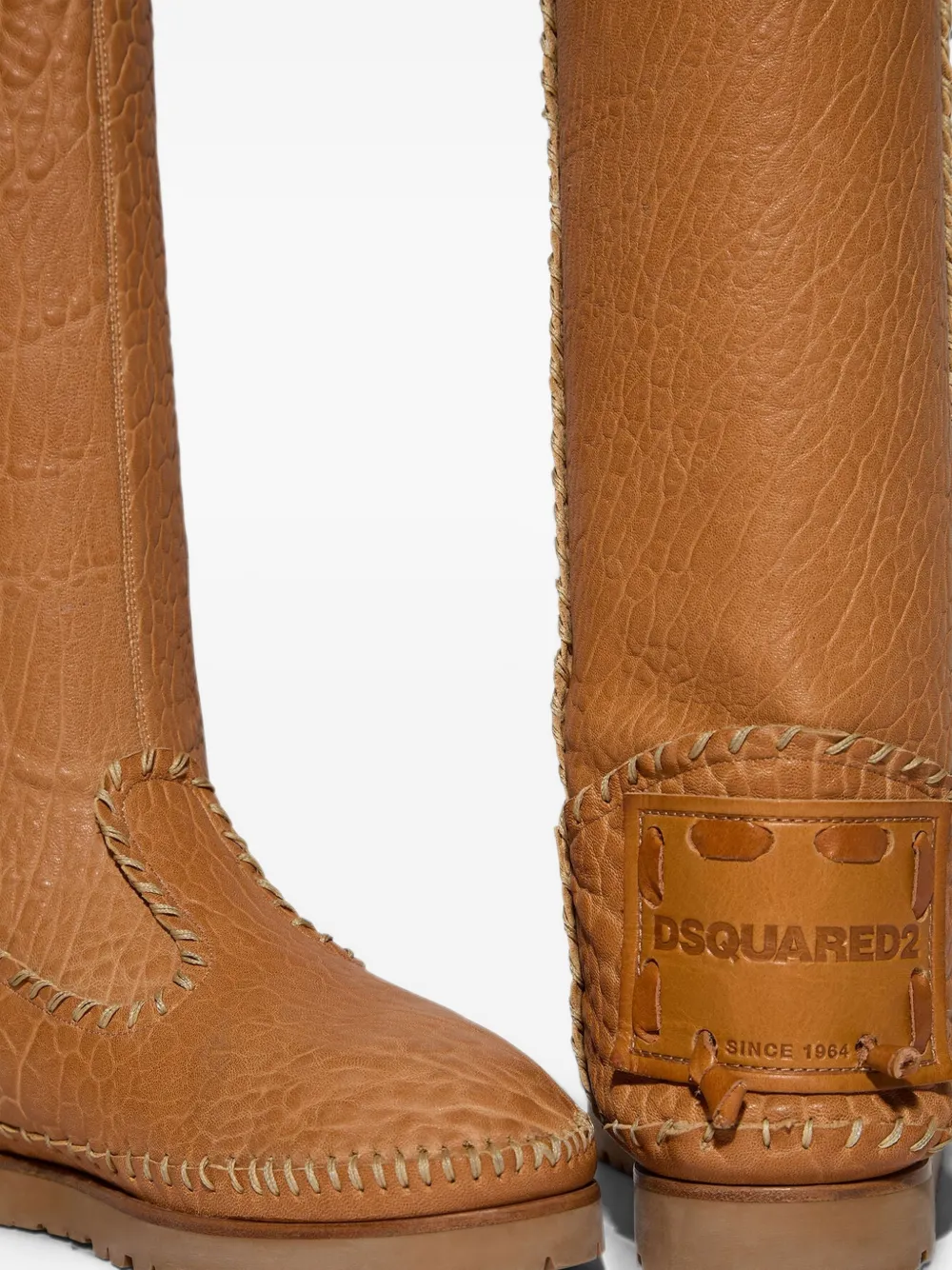 DSQUARED2 Camping whipstitch-trim boots Bruin