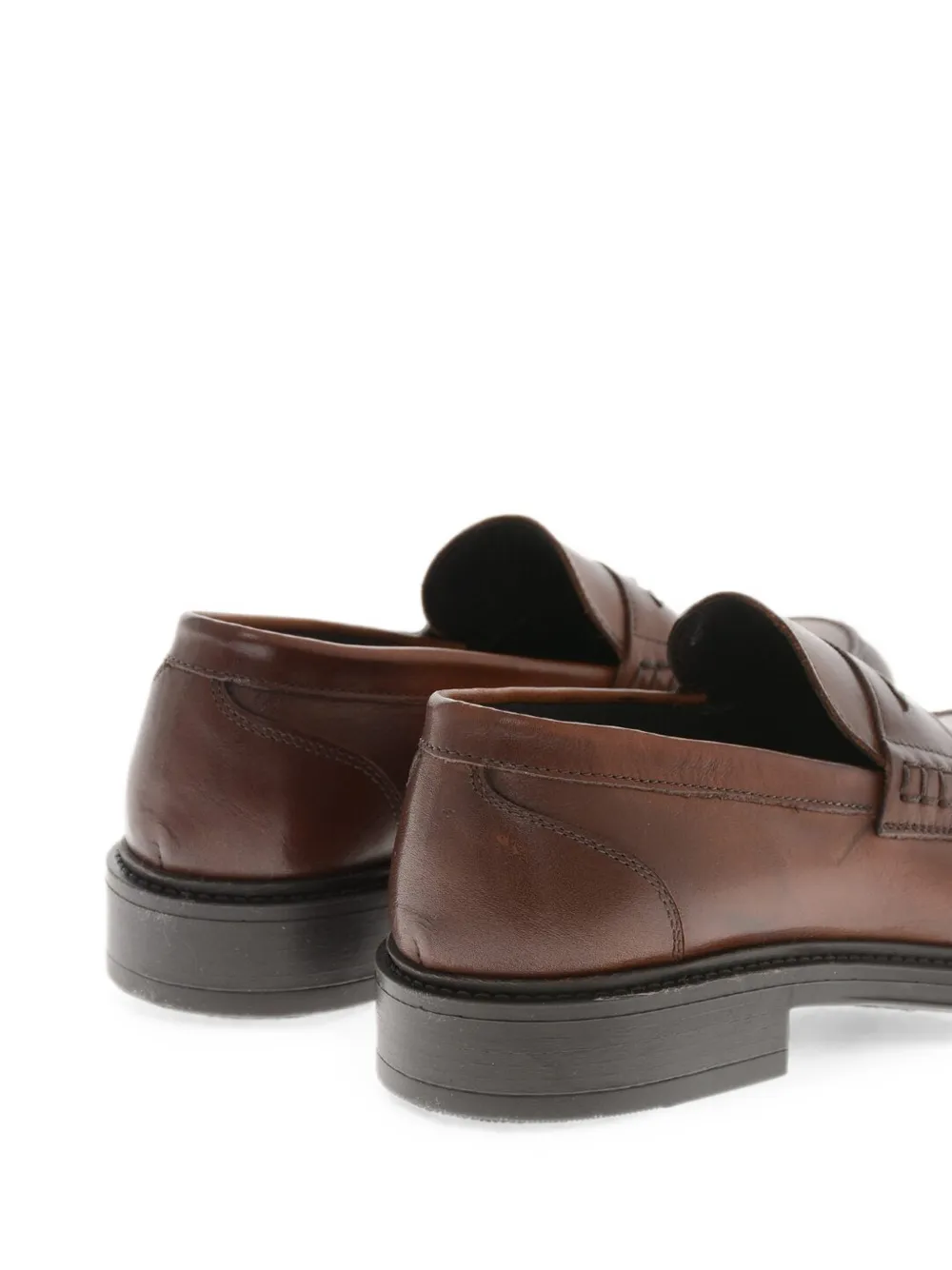 Amedeo Testoni polished-leather loafers Bruin