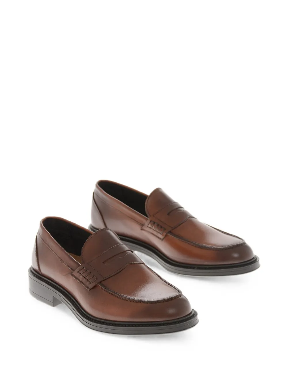 Amedeo Testoni polished-leather loafers Bruin