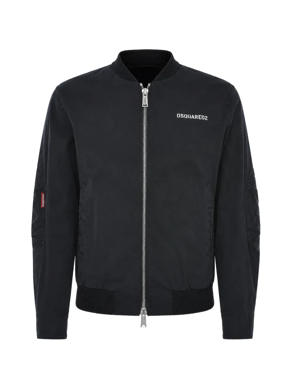 DSQUARED2 logo-print zip-up bomber jacket - Schwarz