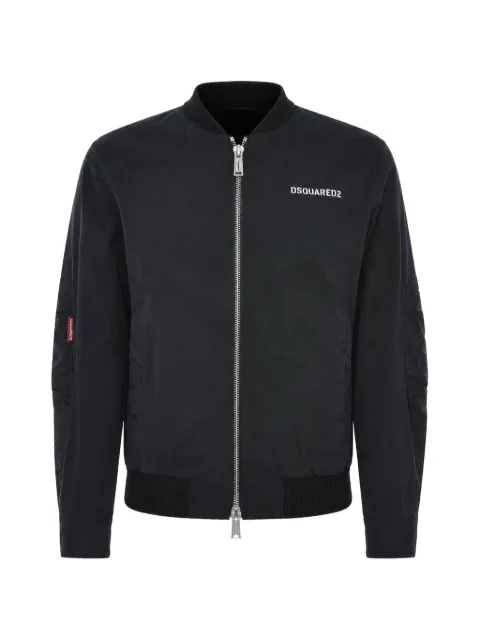 DSQUARED2 logo-print zip-up bomber jacket
