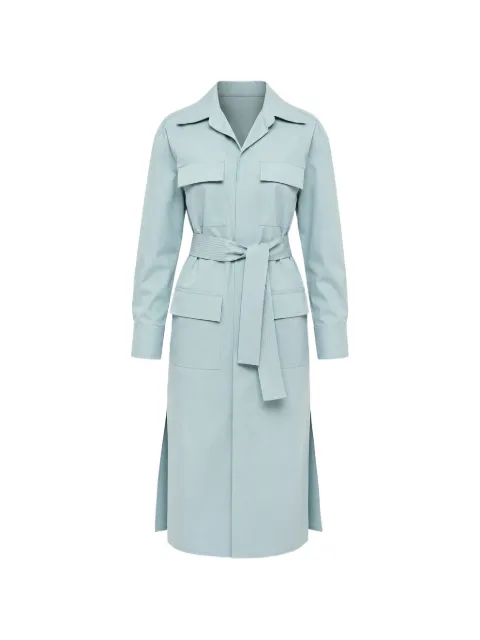 SUPER BLOND belted utility shirt midi dress