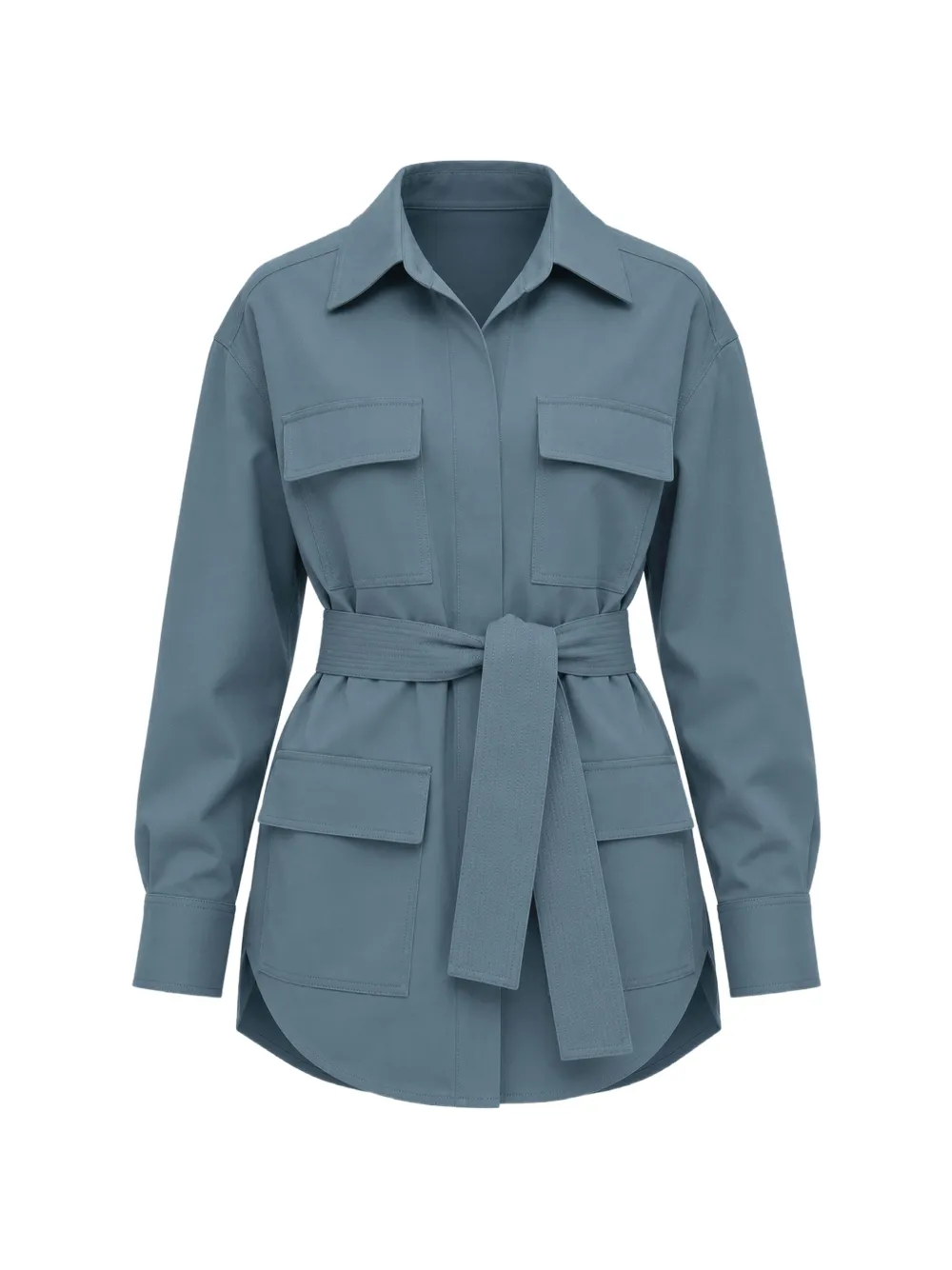 SUPER BLOND belted shirt - Blue