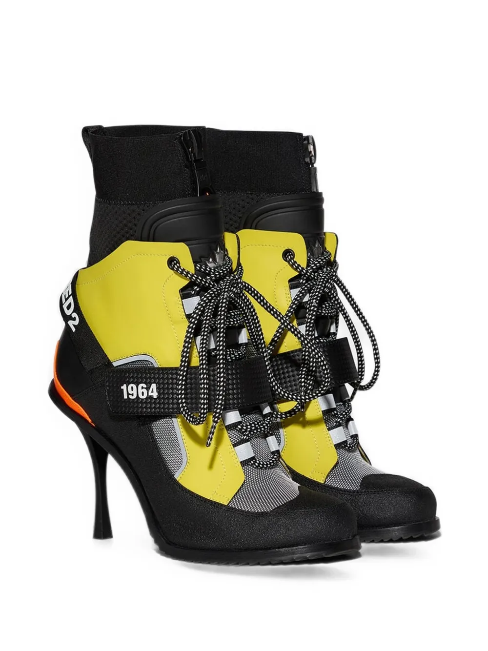 DSQUARED2 Techno lace-up touch-strap ankle boots Zwart