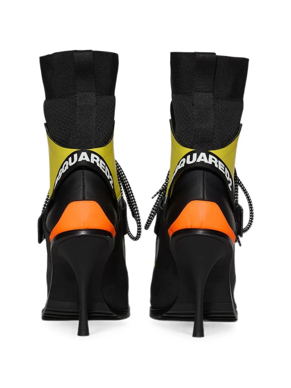 DSQUARED2 Techno lace-up touch-strap ankle boots Zwart