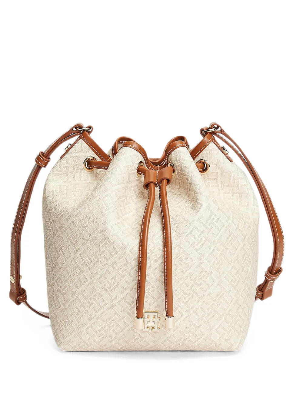 Tommy Hilfiger TH Monoplay monogram-pattern bucket bag - Toni neutri