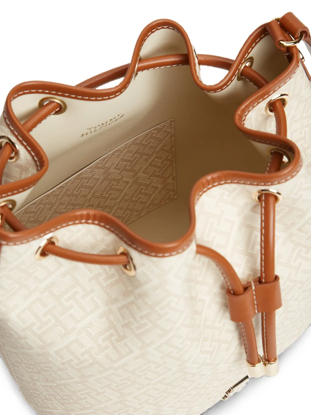 Tommy Hilfiger TH Monoplay bucket-tas met monogram-patroon Beige