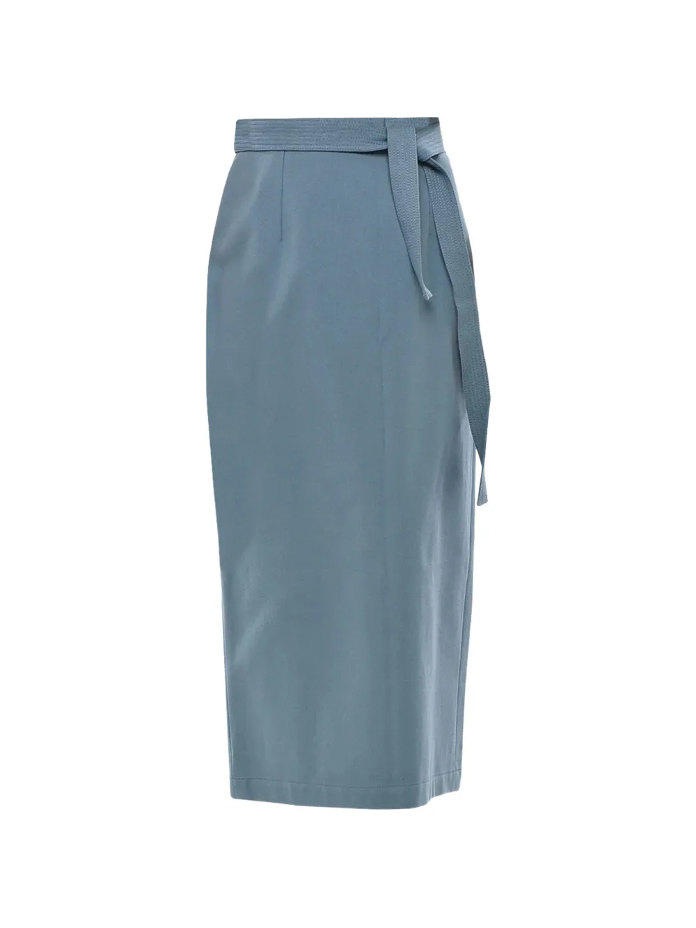 SUPER BLOND belted pencil midi skirt - Blau