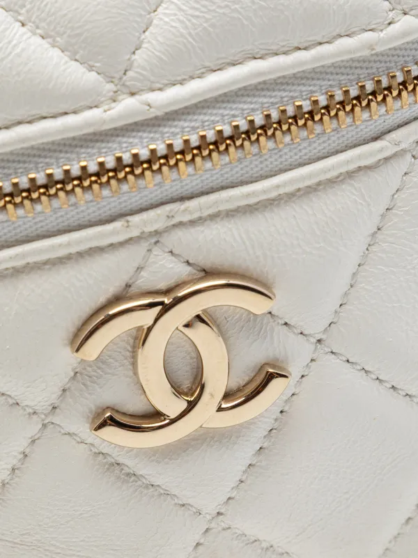 CHANEL Pre-Owned 2021 ココマーク マトラッセ ラムスキン キューブ