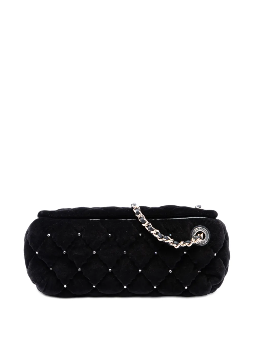CHANEL Pre-Owned Clutch CC trapuntata con cristalli 2021-2026 - Nero