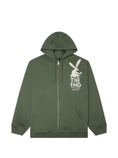 BY PARRA End The Bunny graphic-print zip-up hoodie