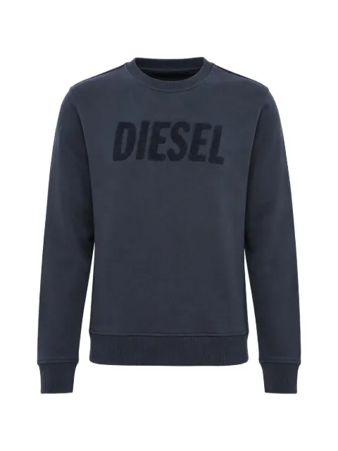 Diesel logo-embroidered brushed sweatshirt