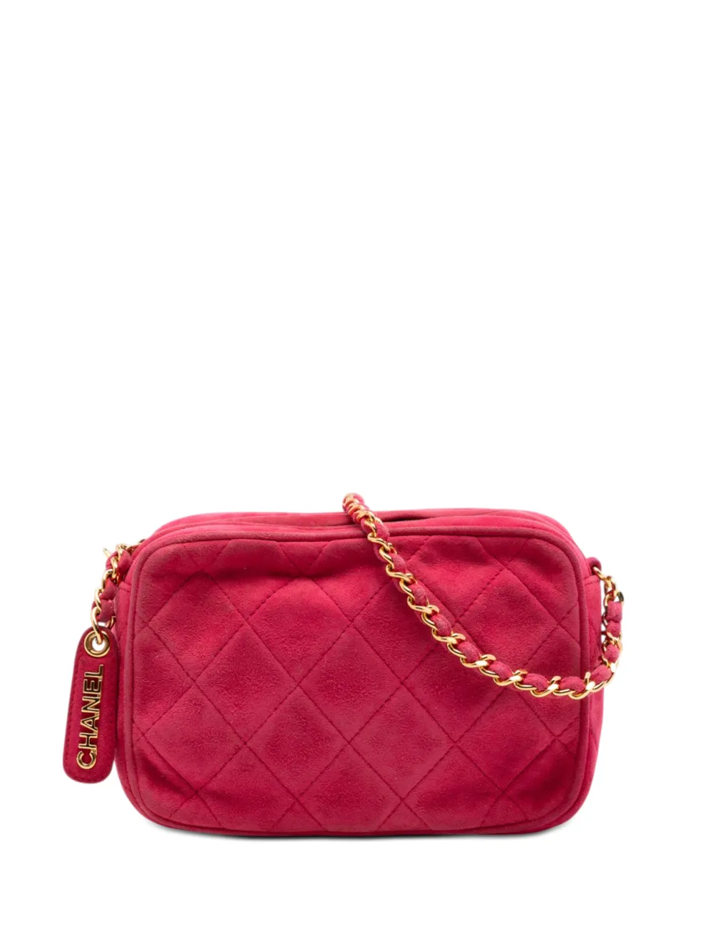 CHANEL Pre-Owned 1996-1997 CC Quilted Suede Camera Bag crossbody bag - Rosso
