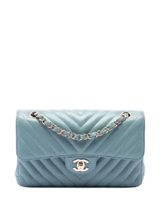 CHANEL Pre-Owned 2018 Small Classic Chevron Lambskin Double Flap