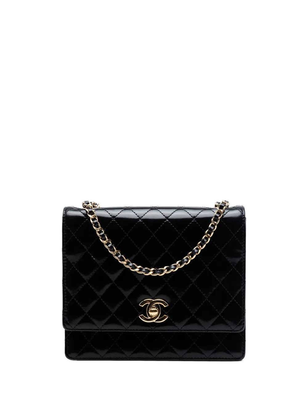CHANEL Pre-Owned 2011 CC Quilted Patent Square Flap crossbody bag - Nero