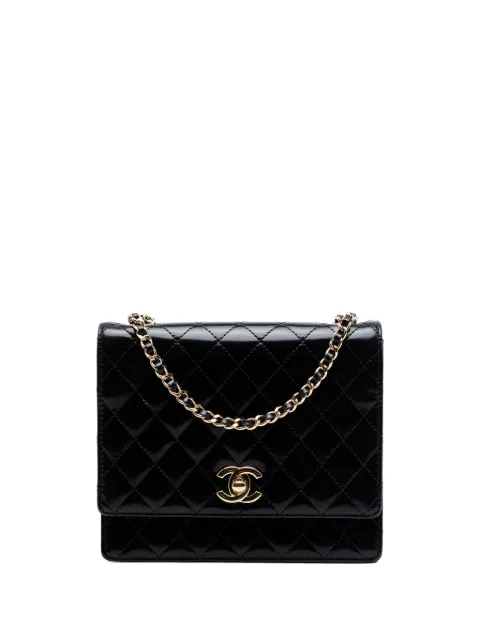 CHANEL Pre-Owned 2011 gesteppte Square Flap Lack-Umhängetasche mit CC