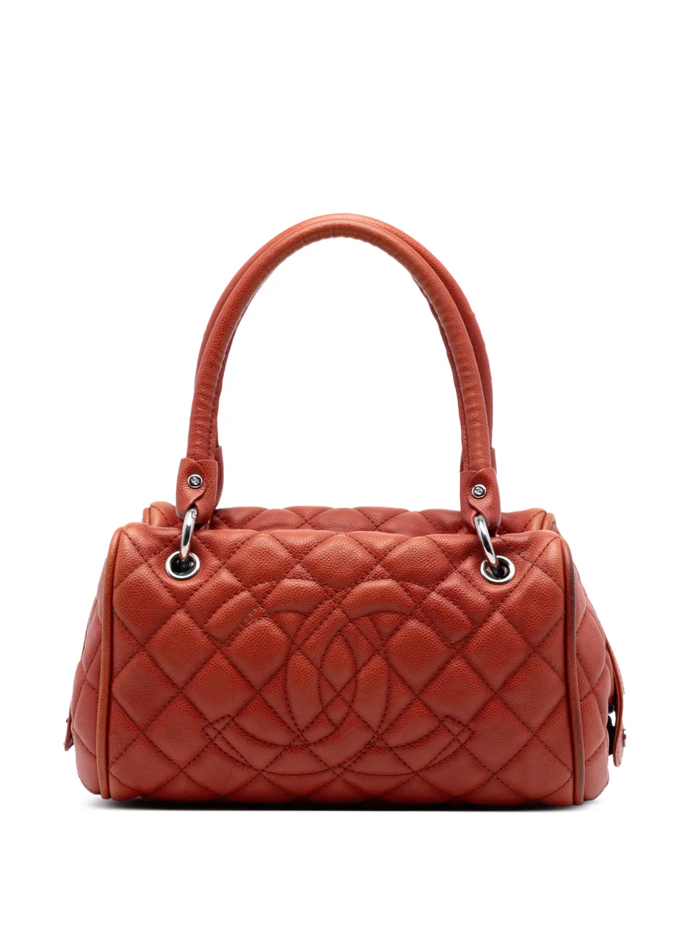 CHANEL Pre-Owned 2008-2009 Large Quilted Caviar Timeless Classic Bowler Bag handbag - Arancione