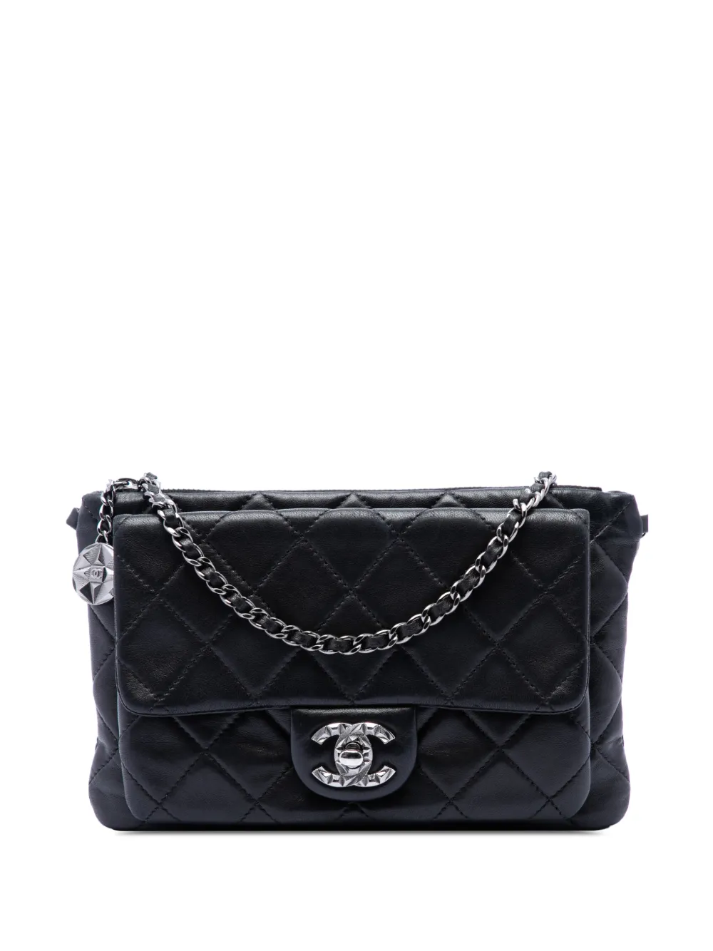 CHANEL Pre-Owned 2012-2013 CC Quilted Lambskin Mineral Nights Flap shoulder bag - Nero