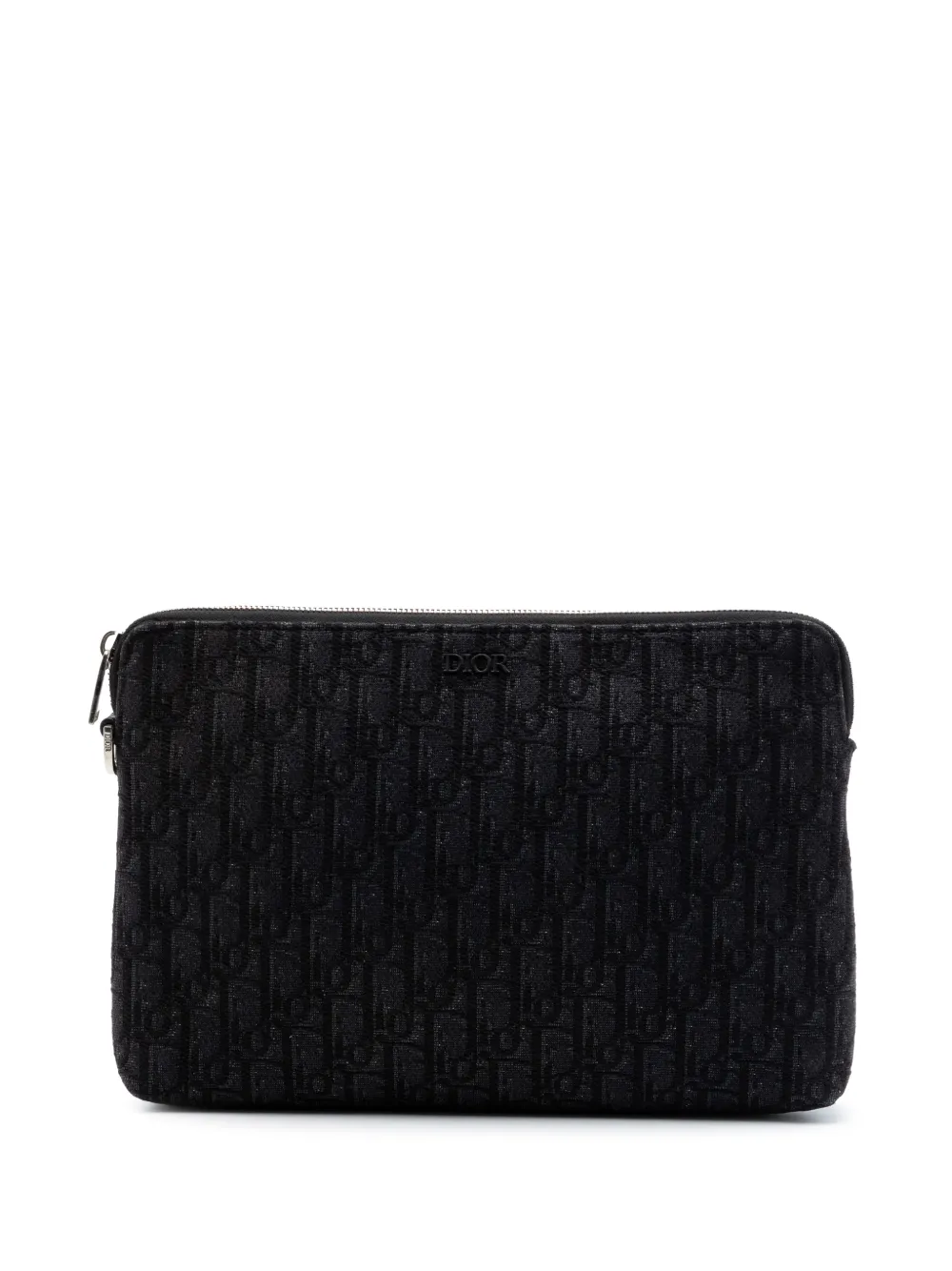 Christian Dior Pre-Owned 2019 Oblique Canvas A4 Clutch - Schwarz