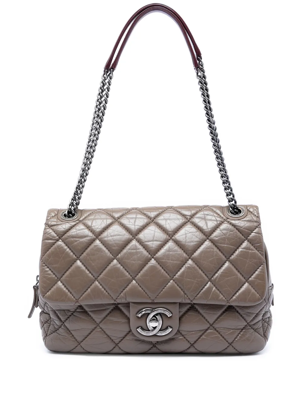 CHANEL Pre-Owned 2013-2014 Jumbo Quilted Aged Calfskin New Portobello Flap shoulder bag - Marrone