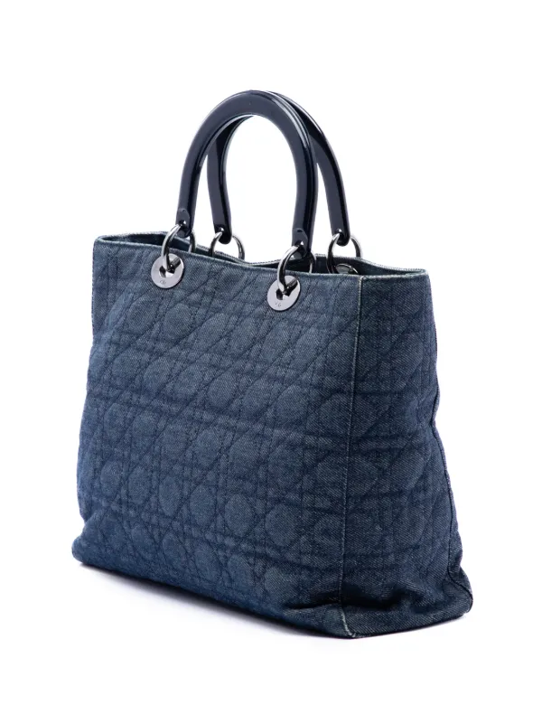 Christian Dior Lady Dior デニム バッグ Christian Dior Pre-Owned 1999 ラージ デニム カナージュ レディ