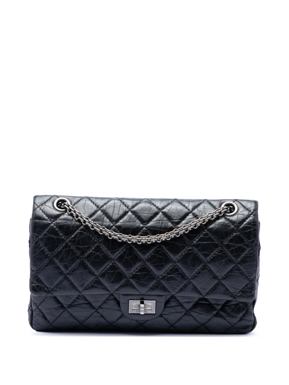 CHANEL Pre-Owned 2012 Quilted Aged Calfskin Reissue 2.55 Double Flap 226 shoulder bag - Nero