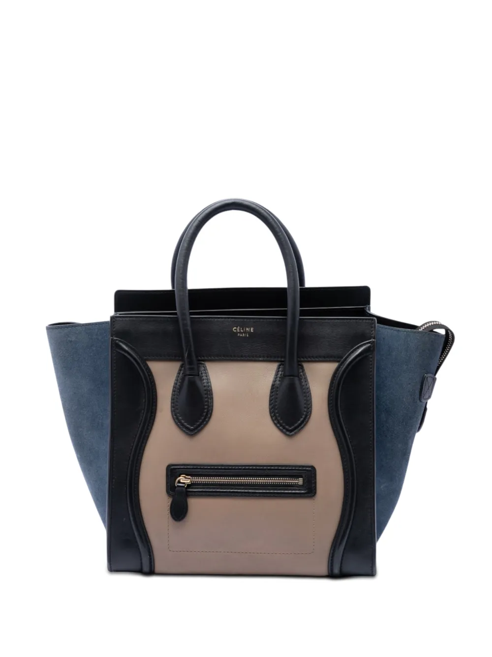 Celine Pre-Owned 2012 Mini Tricolor Calfskin and Suede Luggage tote bag - Marrone