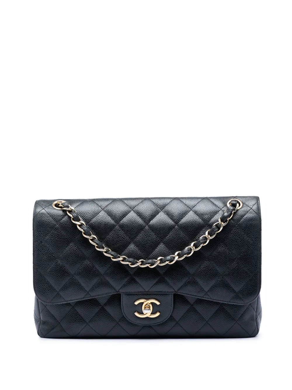 CHANEL Pre-Owned 2013-2014 Jumbo Classic Caviar Double Flap shoulder bag - Nero