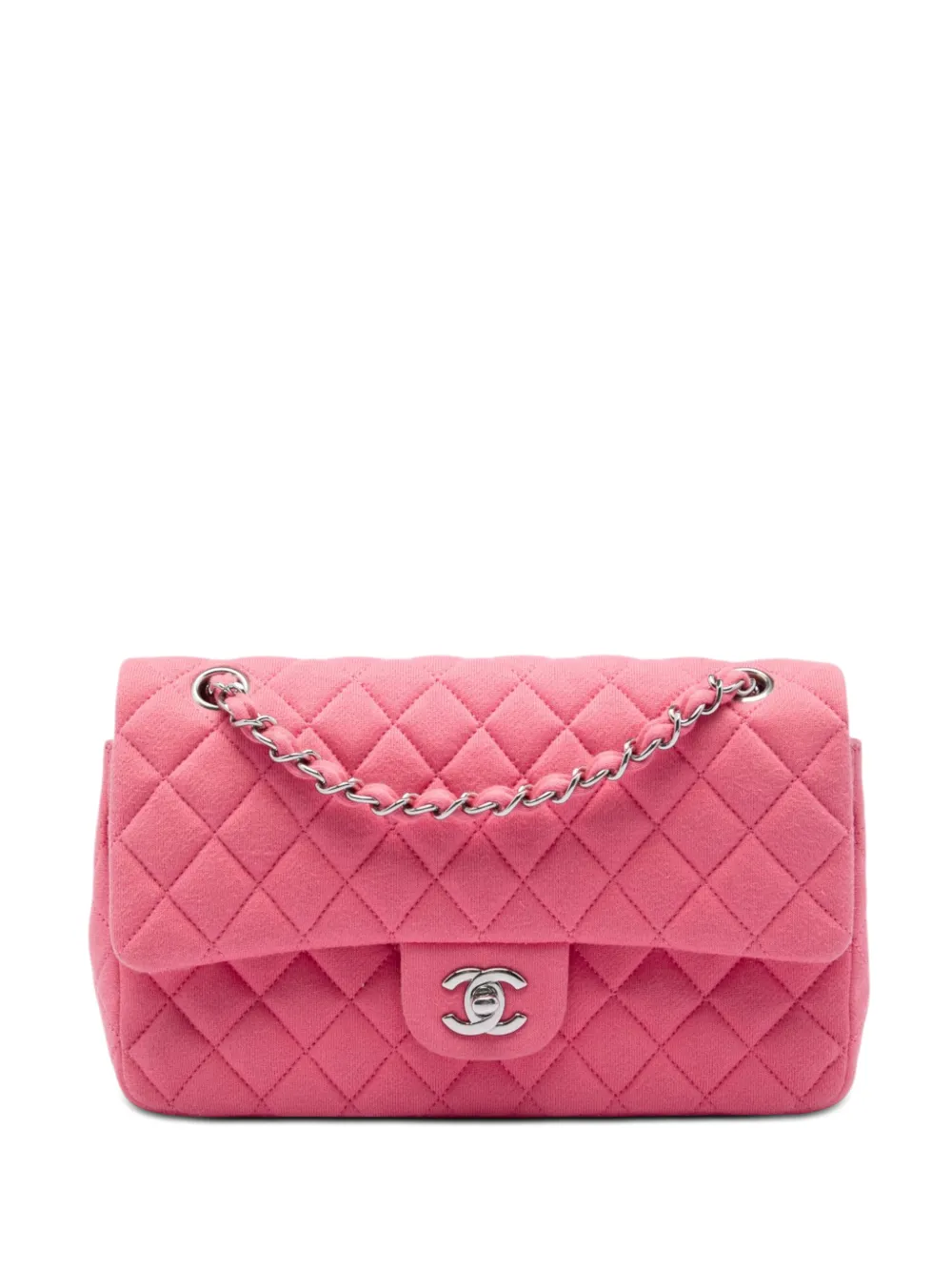 CHANEL Pre-Owned 2014 Medium Classic Jersey Double Flap shoulder bag - Rosa