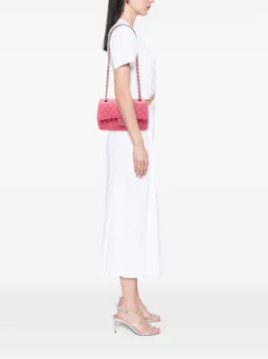 Di classe Donnaファー付き イントレチャート ハンドバッグ ピンク 