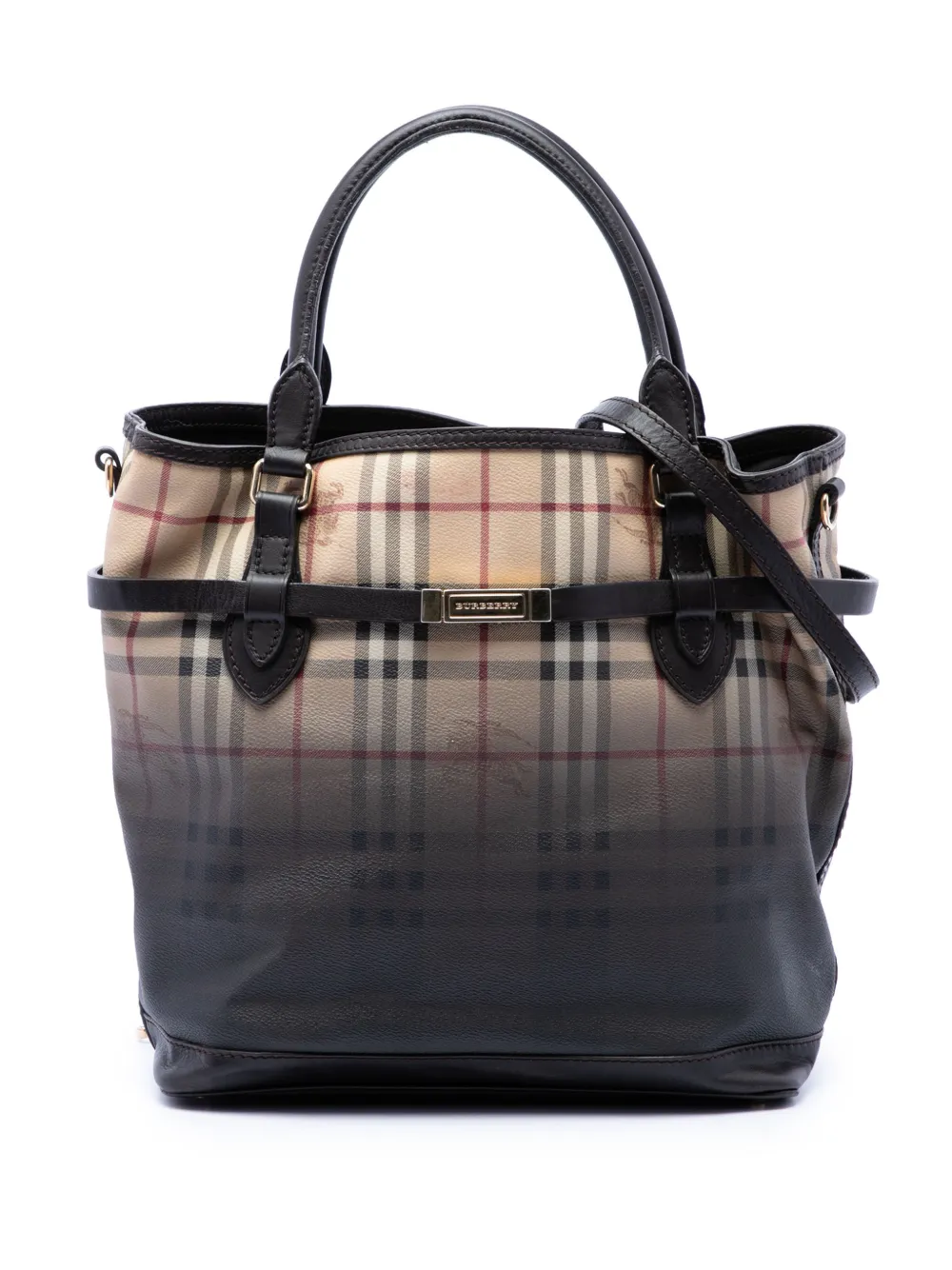 Burberry Pre-Owned 2000-2017 Haymarket Check Ombre Coated Canvas Liberton satchel - Toni neutri