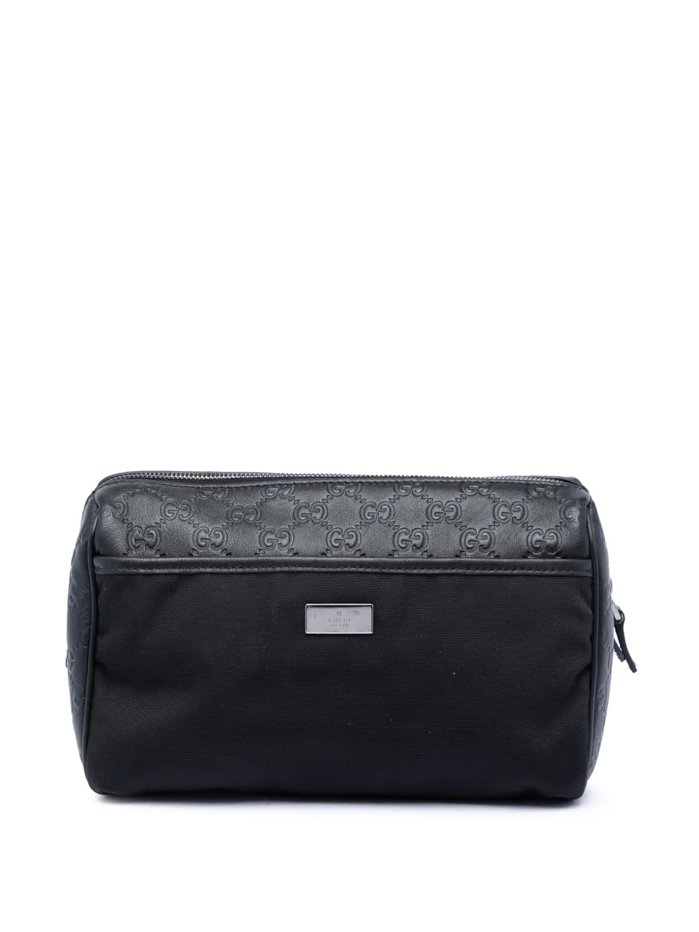 Gucci Pre-Owned 2000-2015 Guccissima Trimmed Nylon clutch bag - Nero