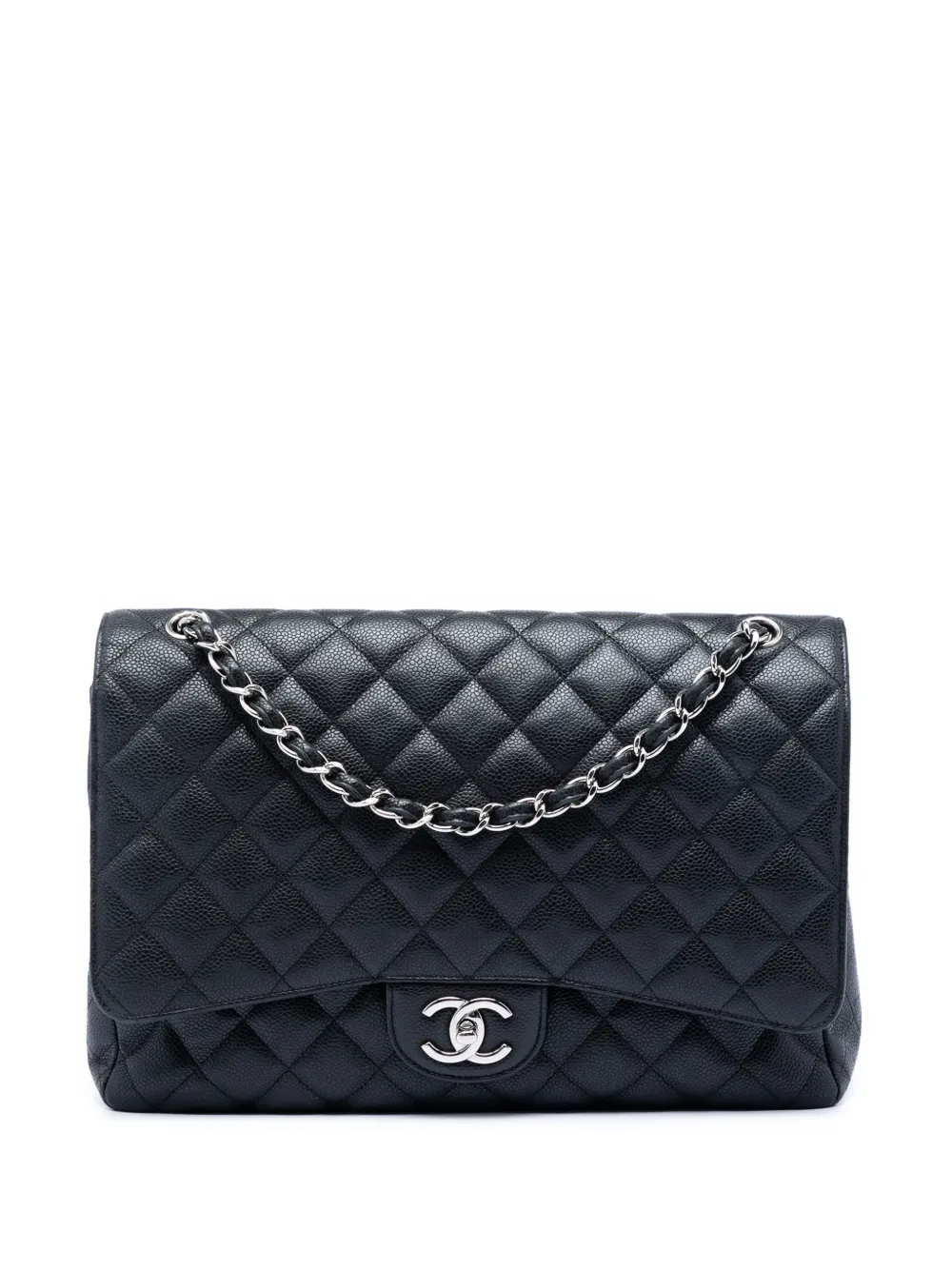CHANEL Pre-Owned 2010-2011 Maxi Classic Caviar Double Flap shoulder bag - Nero