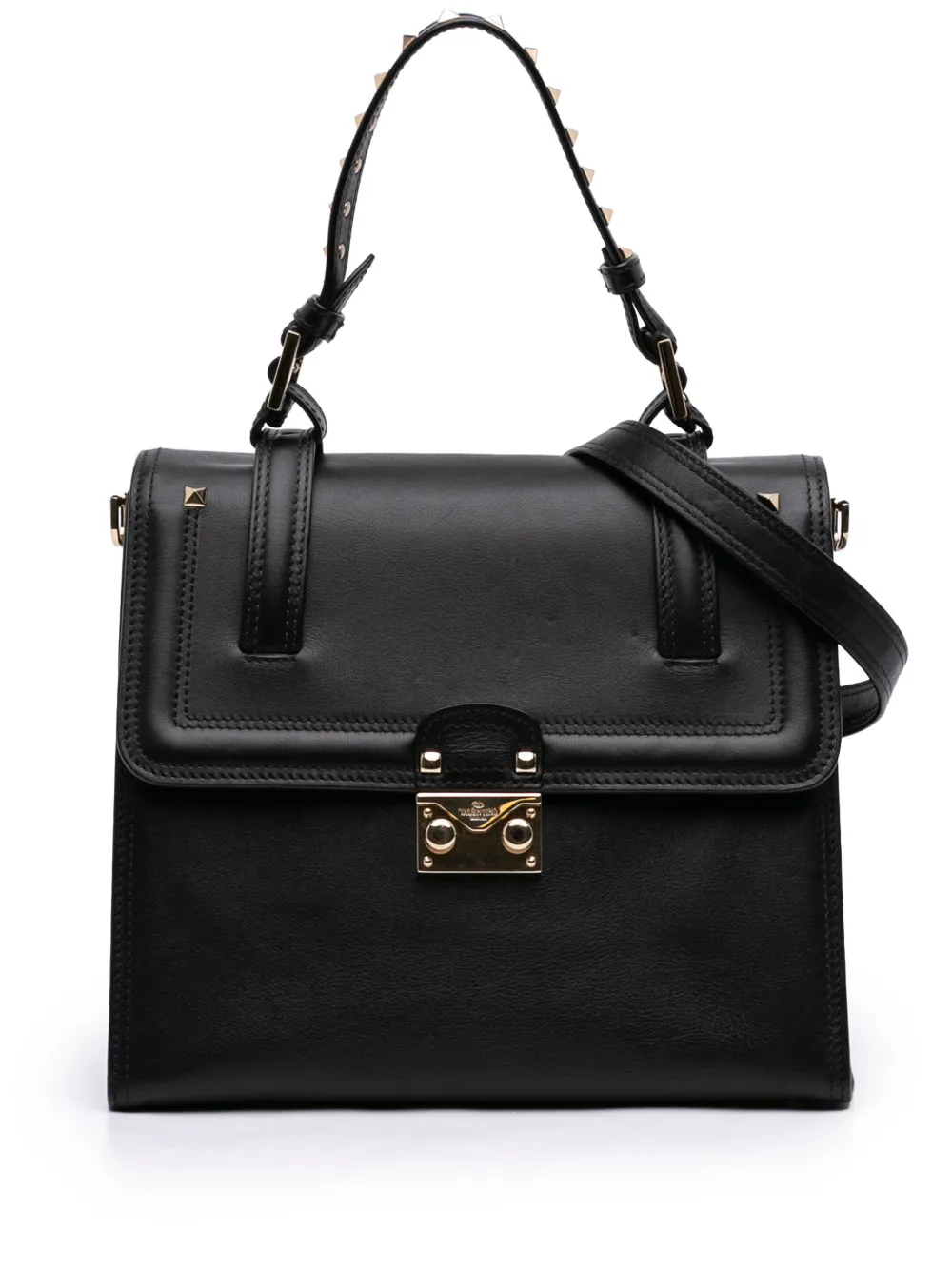Valentino Garavani Pre-Owned 2000-2017 Leather Rockstud Cabana satchel - Nero
