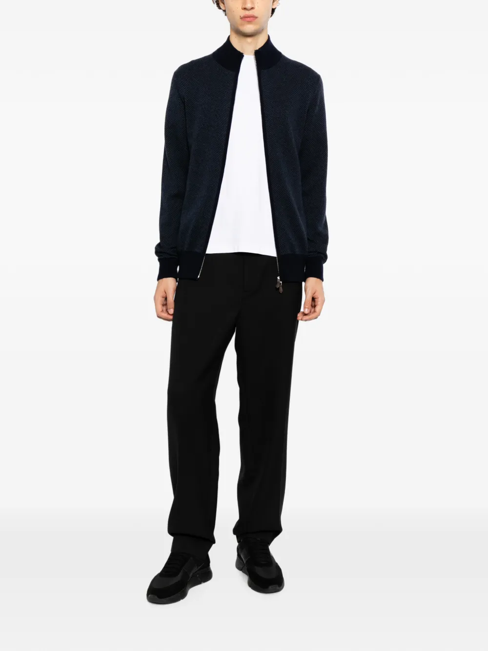N.Peal Knightsbridge vest met rits Blauw