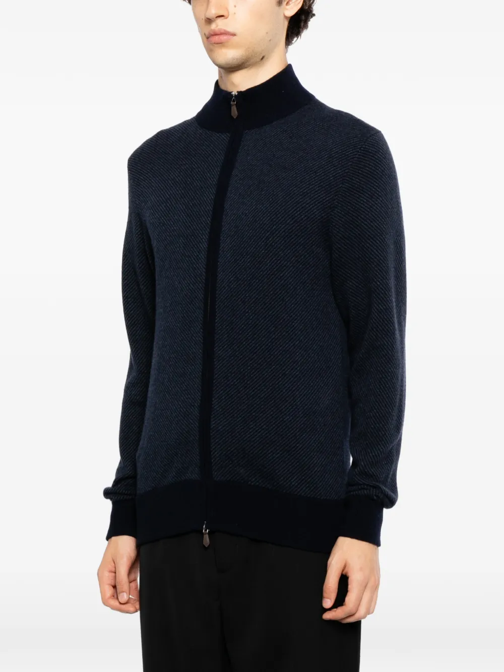 N.Peal Knightsbridge vest met rits Blauw